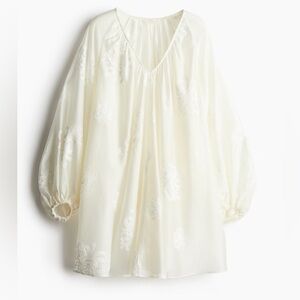 H&M Cream Embroidered Dress